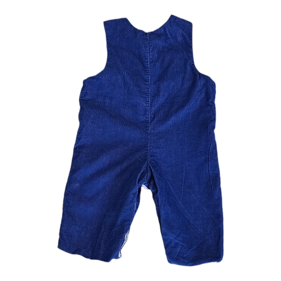Anavini Hand Smocked Corduroy Romper Vehicles 3 Mo Cotton - Picture 2 of 8